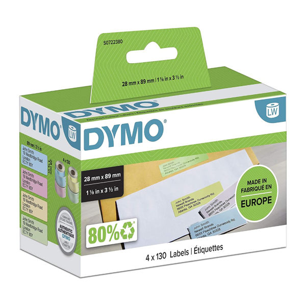 Picture of DYMO ORIGINAL 99011 28MM X 89MM X 4 X 130 LABELS S0722380